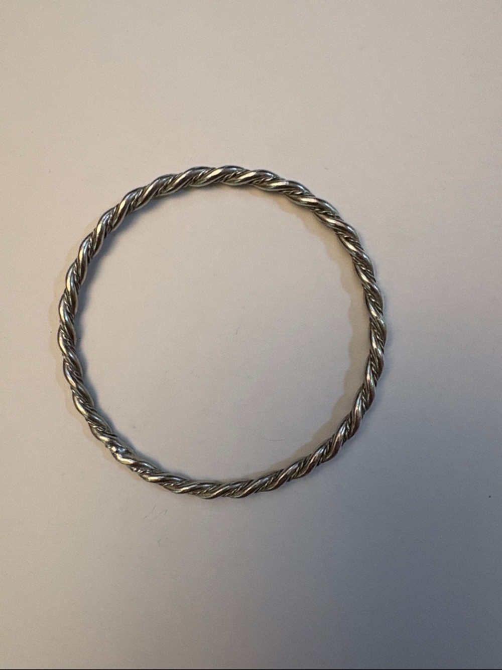 🆕 Sterling Silver Twisted Rope Bangle Bracelet 2 3/4” Wide